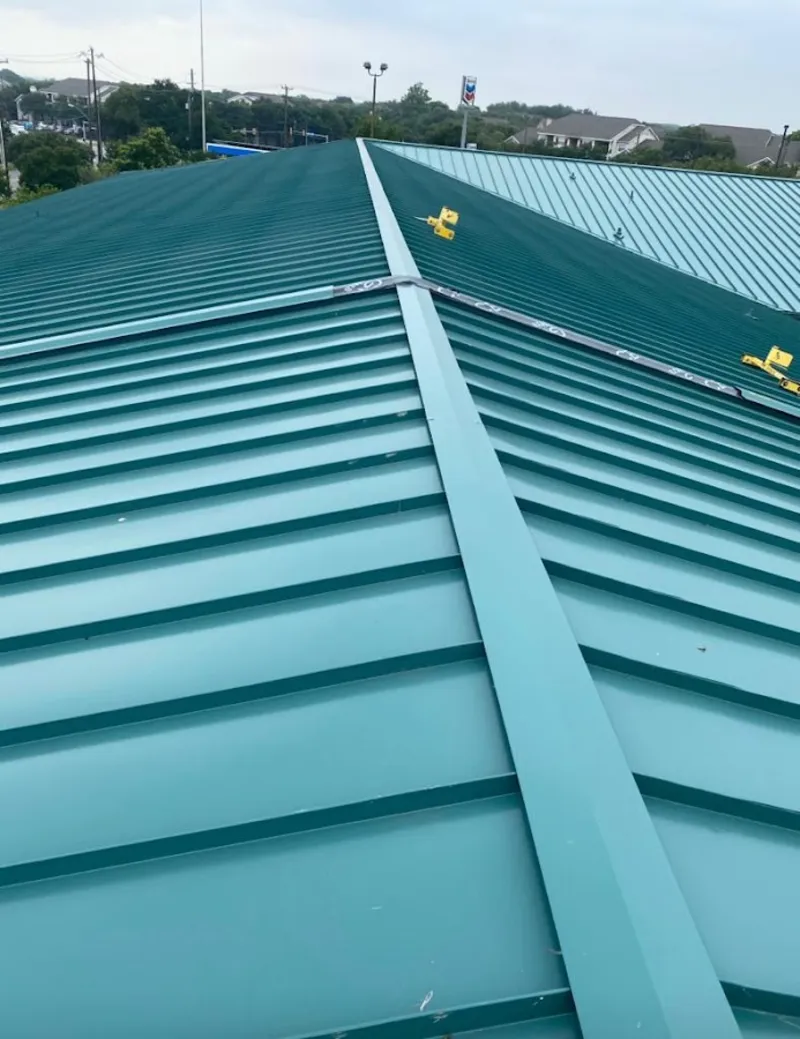 Green commercial metal roof ridge and valley for Metal Roof Repair in National City